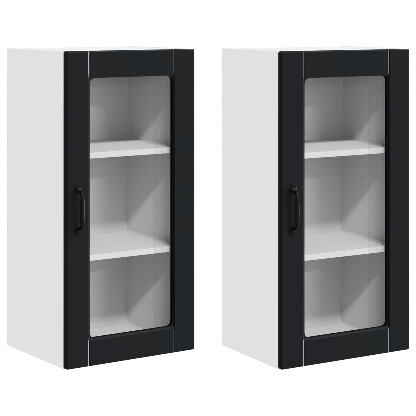 vidaXL Meuble de cuisine 2 pcs Noir 40 x 31 x 80 cm Bois d'ingénierie