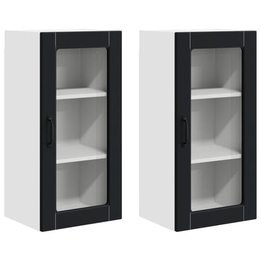vidaXL Meuble de cuisine 2 pcs Noir 40 x 31 x 80 cm Bois d'ingénierie
