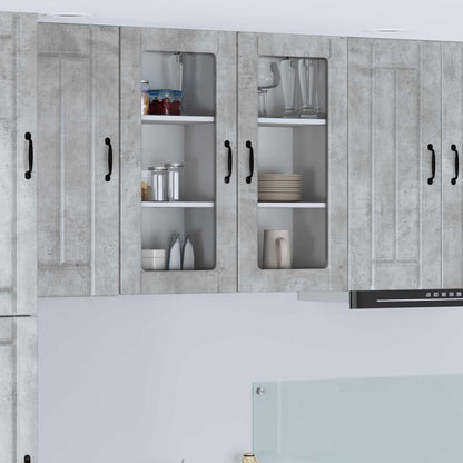 vidaXL Meuble haut de cuisine 2 pcs gris béton 40 x 31 x 80 cm bois d'ingénierie