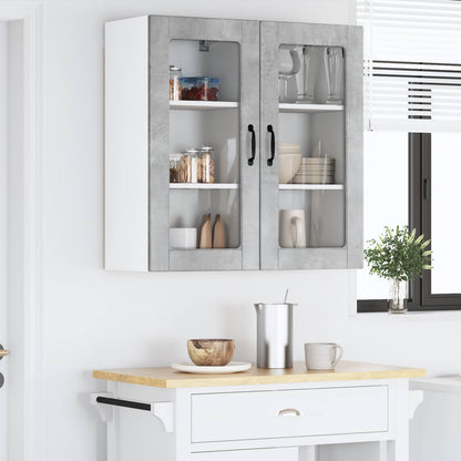 vidaXL Meuble haut de cuisine 2 pcs gris béton 40 x 31 x 80 cm bois d'ingénierie