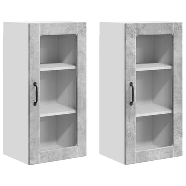 vidaXL Meuble haut de cuisine 2 pcs gris béton 40 x 31 x 80 cm bois d'ingénierie