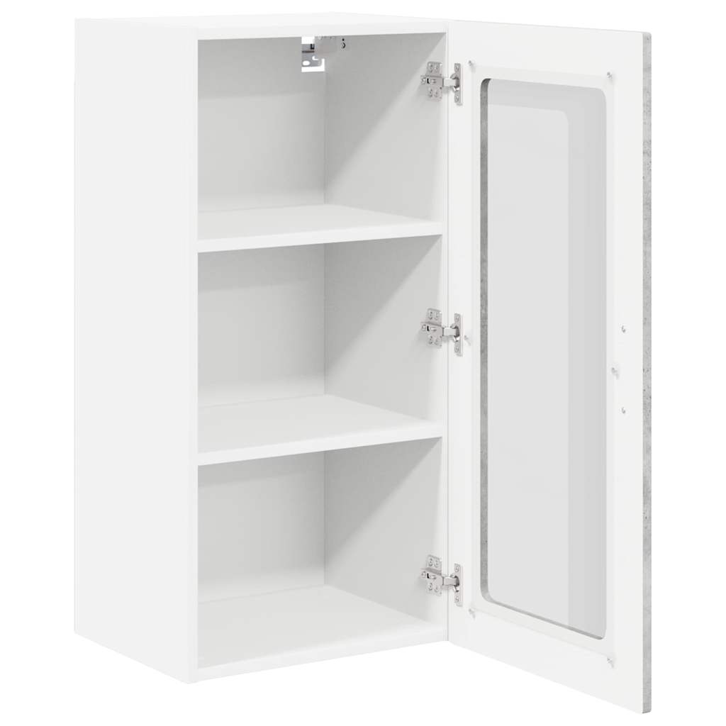 vidaXL Meuble haut de cuisine 2 pcs gris béton 40 x 31 x 80 cm bois d'ingénierie