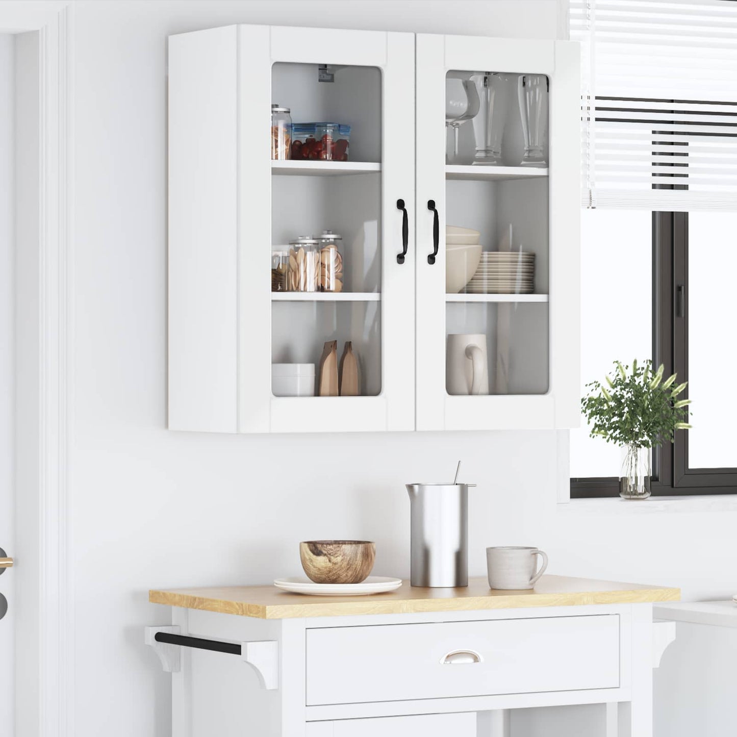 Küchenschrank 2 pcs Hochglanz Weiß 40 x 31 x 80 cm