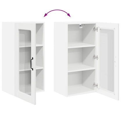 vidaXL Meuble haut de cuisine 2 pcs Blanc brillant 40 x 31 x 80 cm