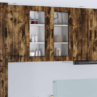 Küchenschrank 2 pcs Geräucherte Eiche 40 x 31 x 80 cm