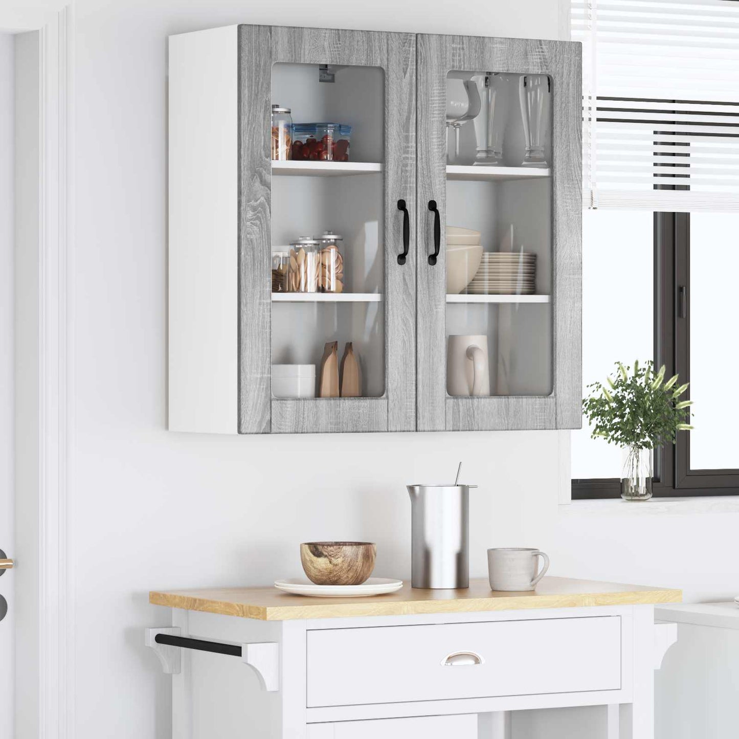 vidaXL Meuble de cuisine 2 pcs Sonoma gris 40 x 31 x 80 cm Bois d'ingénierie