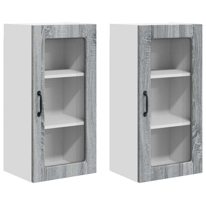 vidaXL Meuble de cuisine 2 pcs Sonoma gris 40 x 31 x 80 cm Bois d'ingénierie