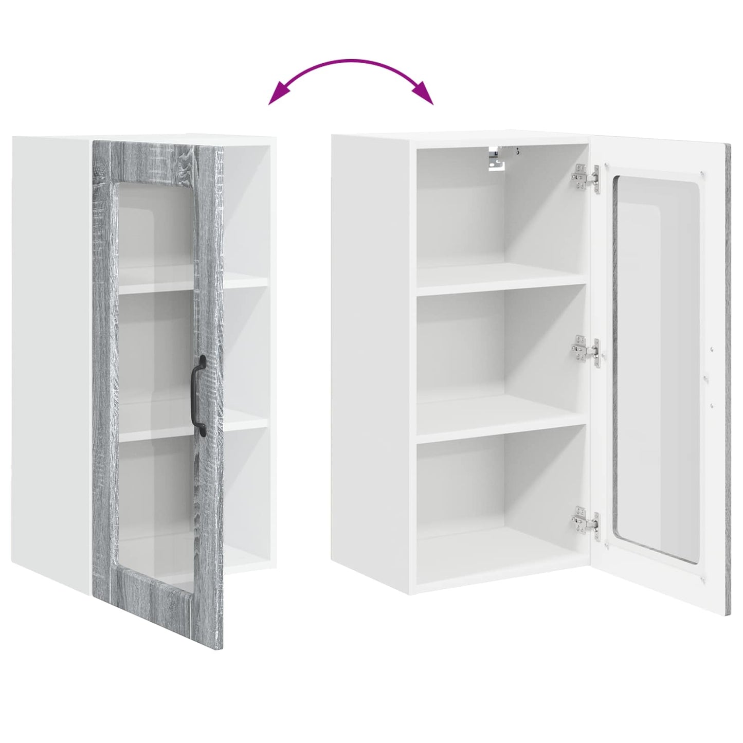 vidaXL Meuble de cuisine 2 pcs Sonoma gris 40 x 31 x 80 cm Bois d'ingénierie