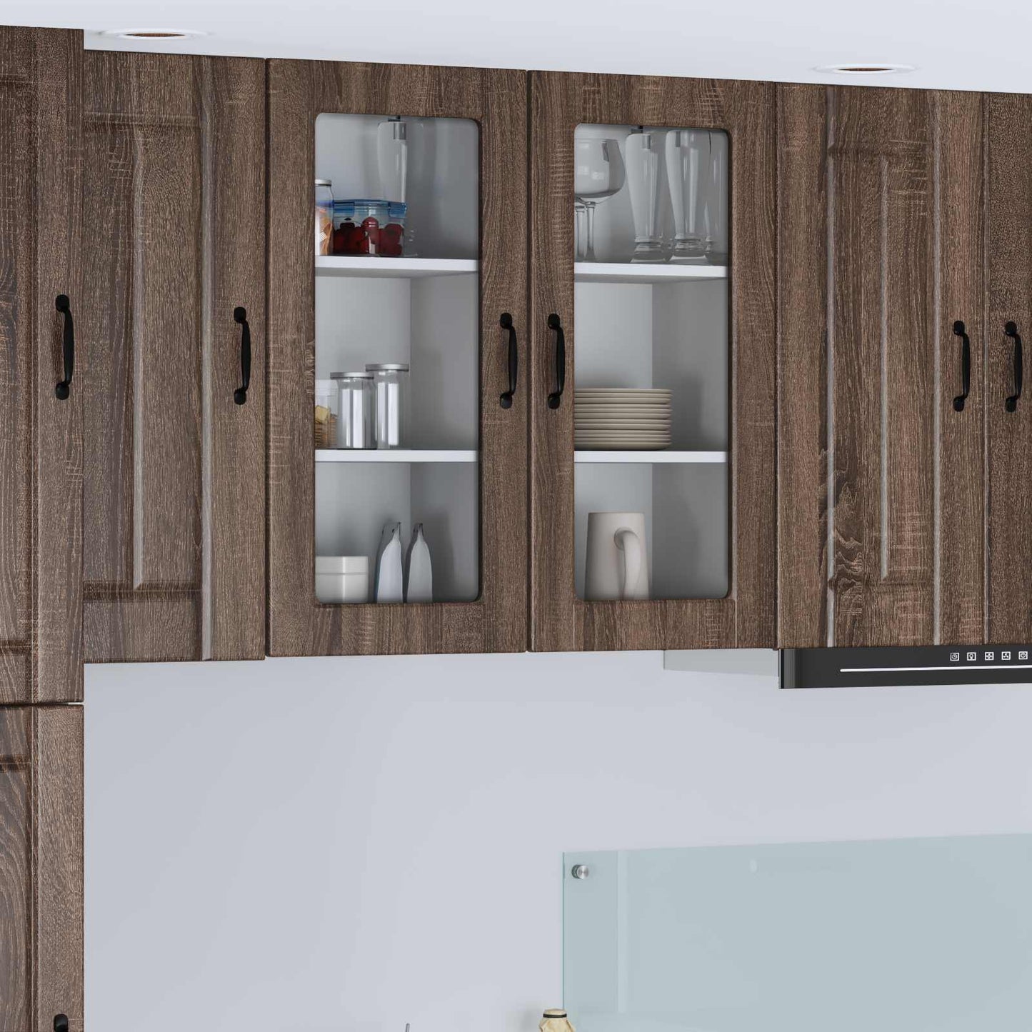 vidaXL Meuble de cuisine 2 pcs Marron aspect chêne 40 x 31 x 80 cm