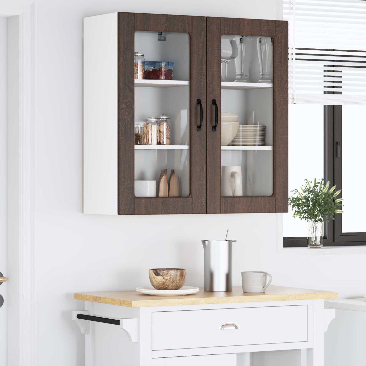vidaXL Meuble de cuisine 2 pcs Marron aspect chêne 40 x 31 x 80 cm