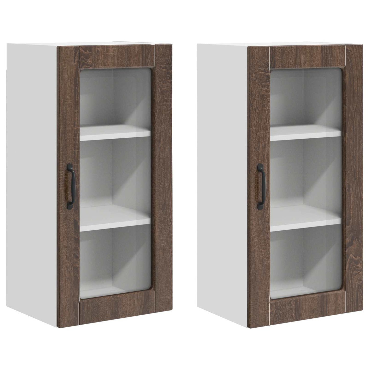 vidaXL Meuble de cuisine 2 pcs Marron aspect chêne 40 x 31 x 80 cm