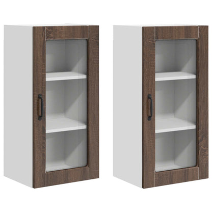 vidaXL Meuble de cuisine 2 pcs Marron aspect chêne 40 x 31 x 80 cm