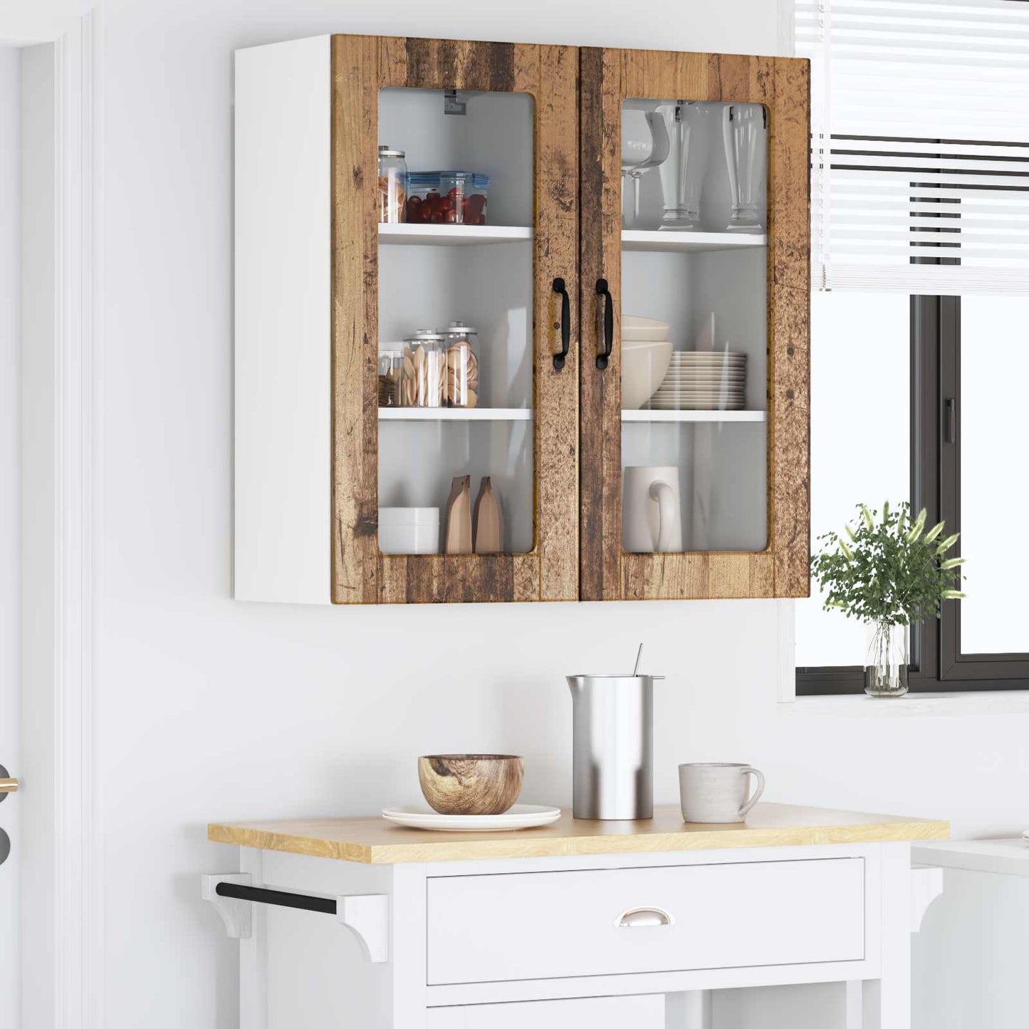 vidaXL Meuble de cuisine 2 pcs bois de récupération 40 x 31 x 80 cm bois d'ingénierie