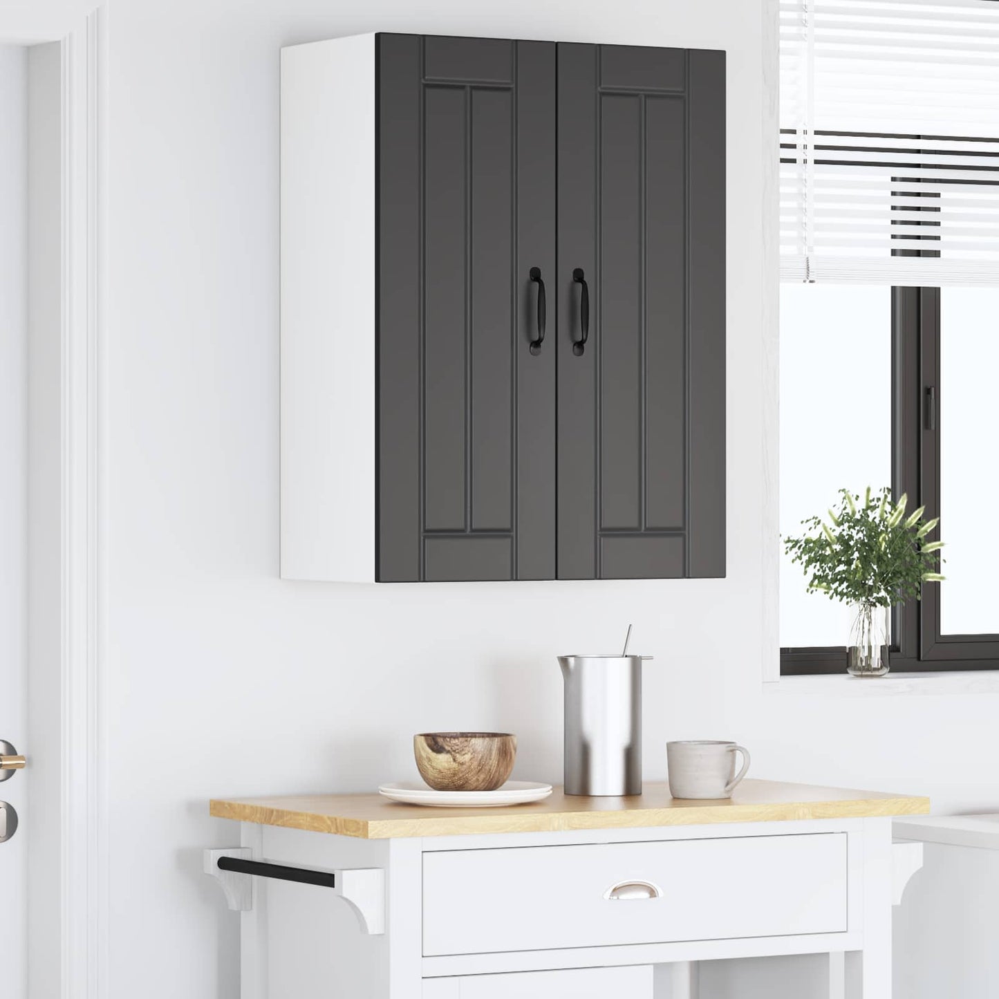 vidaXL Küchenschrank 2 pcs Schwarz 30 x 31 x 80 cm Holzwerkstoff