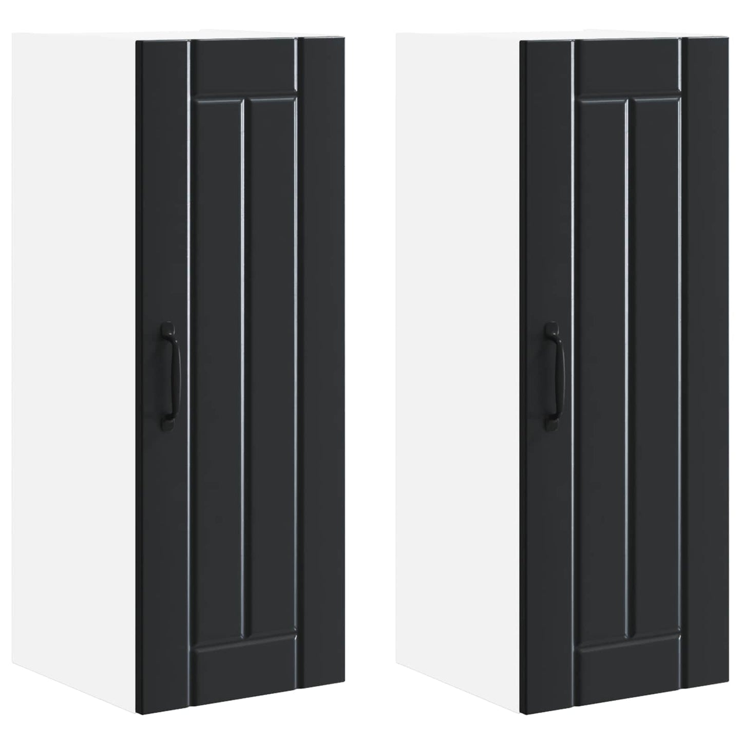 vidaXL Küchenschrank 2 pcs Schwarz 30 x 31 x 80 cm Holzwerkstoff