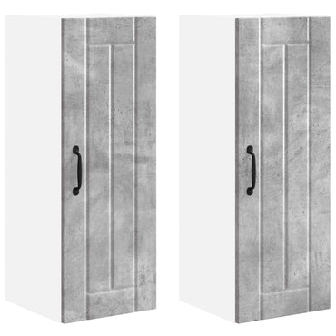 vidaXL Küchenschrank 2 pcs Beton Grau 30 x 31 x 80 cm Holzwerkstoff