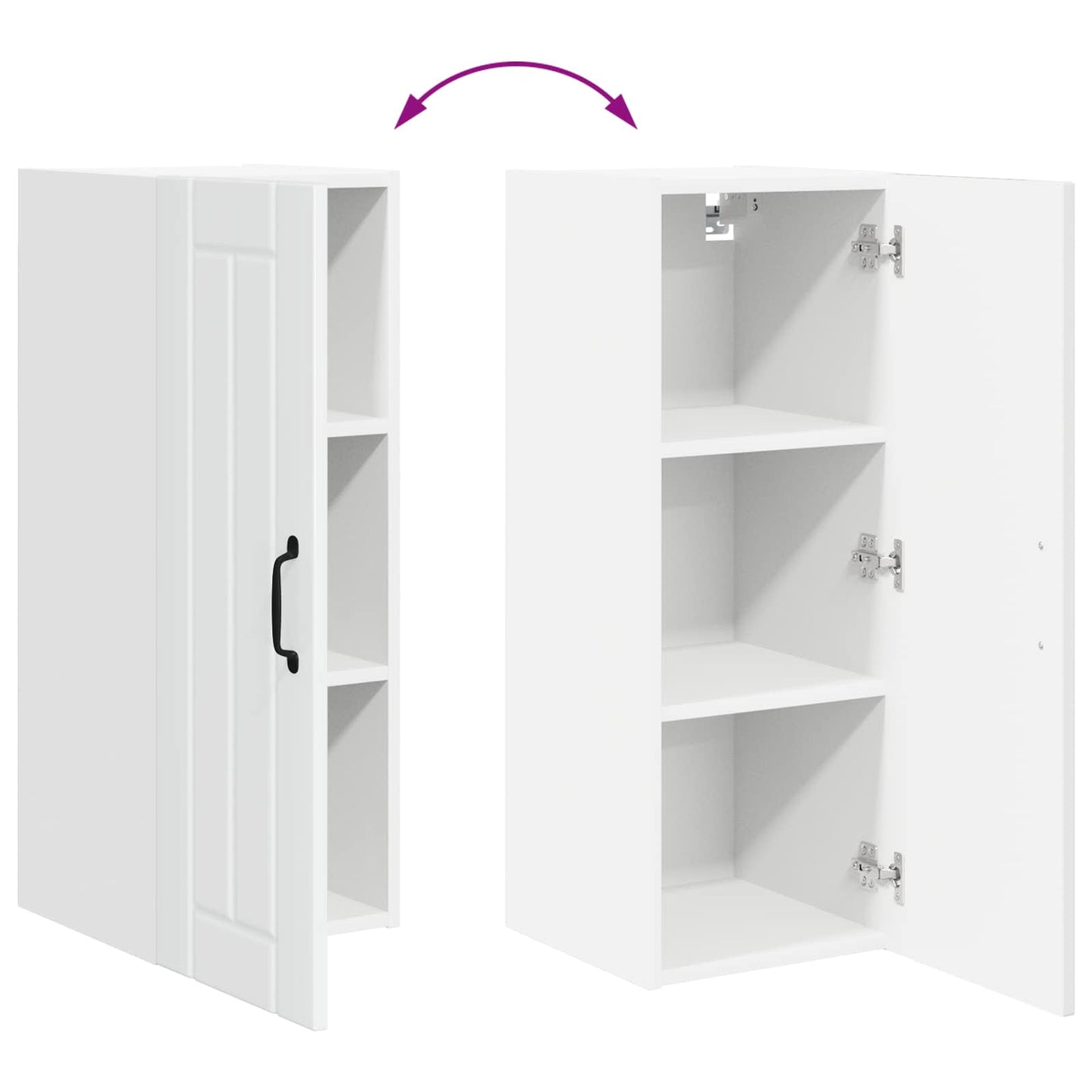 vidaXL Küchenschrank Hochglanz Weiß 30 x 31 x 80 cm Holzwerkstoff