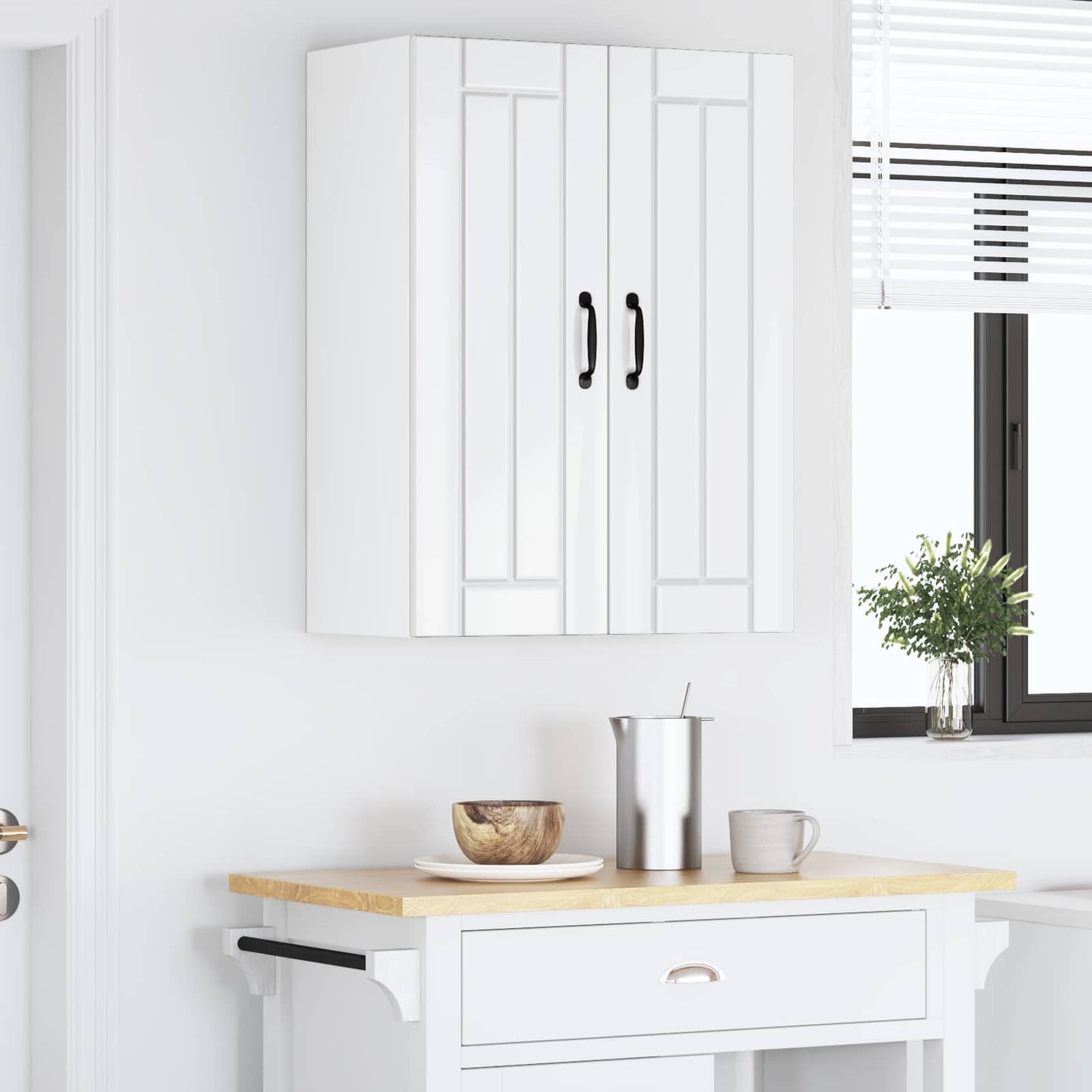 vidaXL Küchenschrank 2 pcs Hochglanz Weiß 30 x 31 x 80 cm