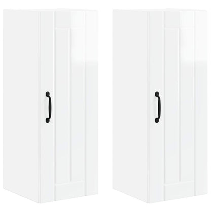 vidaXL Küchenschrank 2 pcs Hochglanz Weiß 30 x 31 x 80 cm