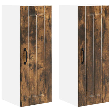 vidaXL Meuble haut de cuisine 2 pcs Chêne fumé 30 x 31 x 80 cm