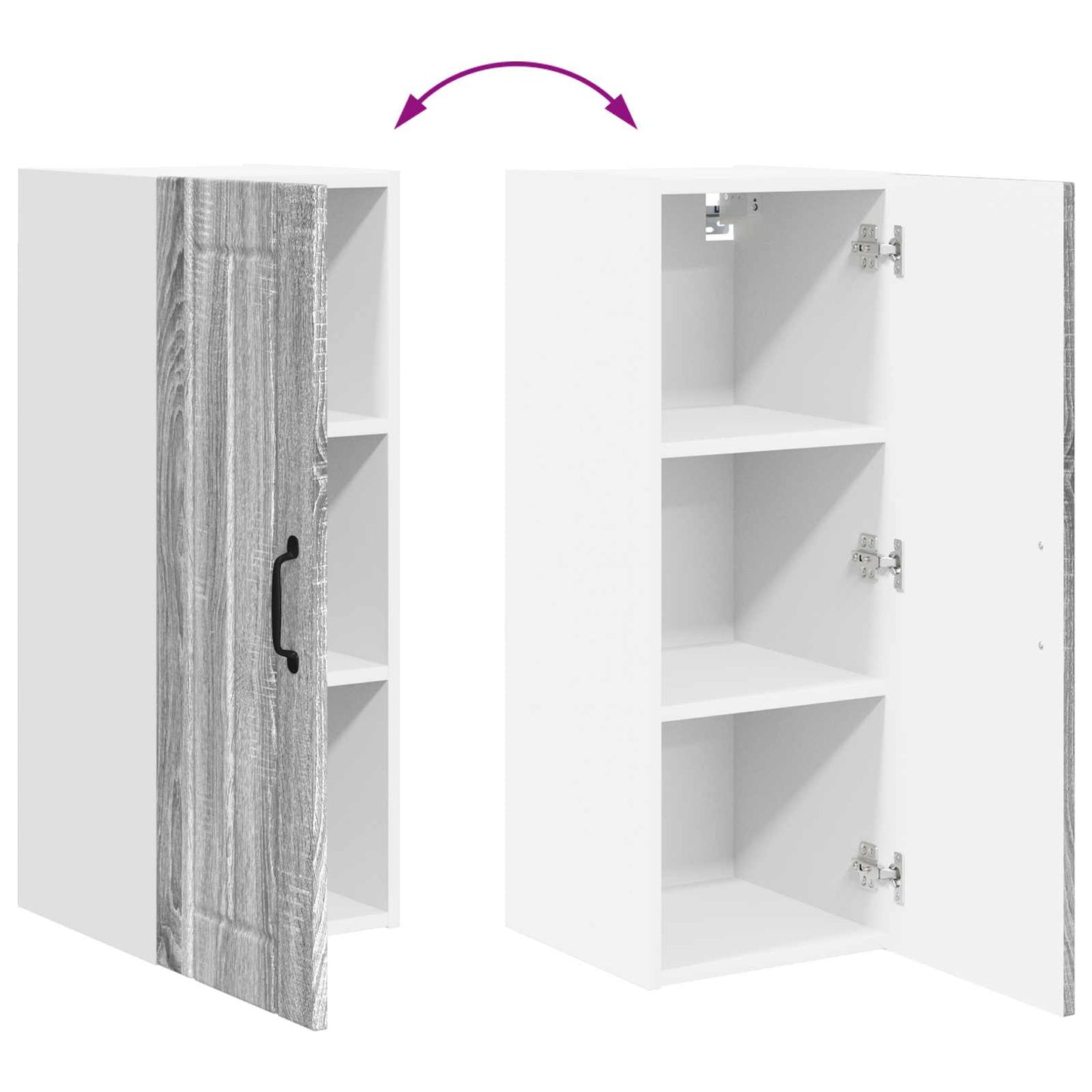 vidaXL Meuble de cuisine 2 pcs Sonoma gris 30 x 31 x 80 cm Bois d'ingénierie