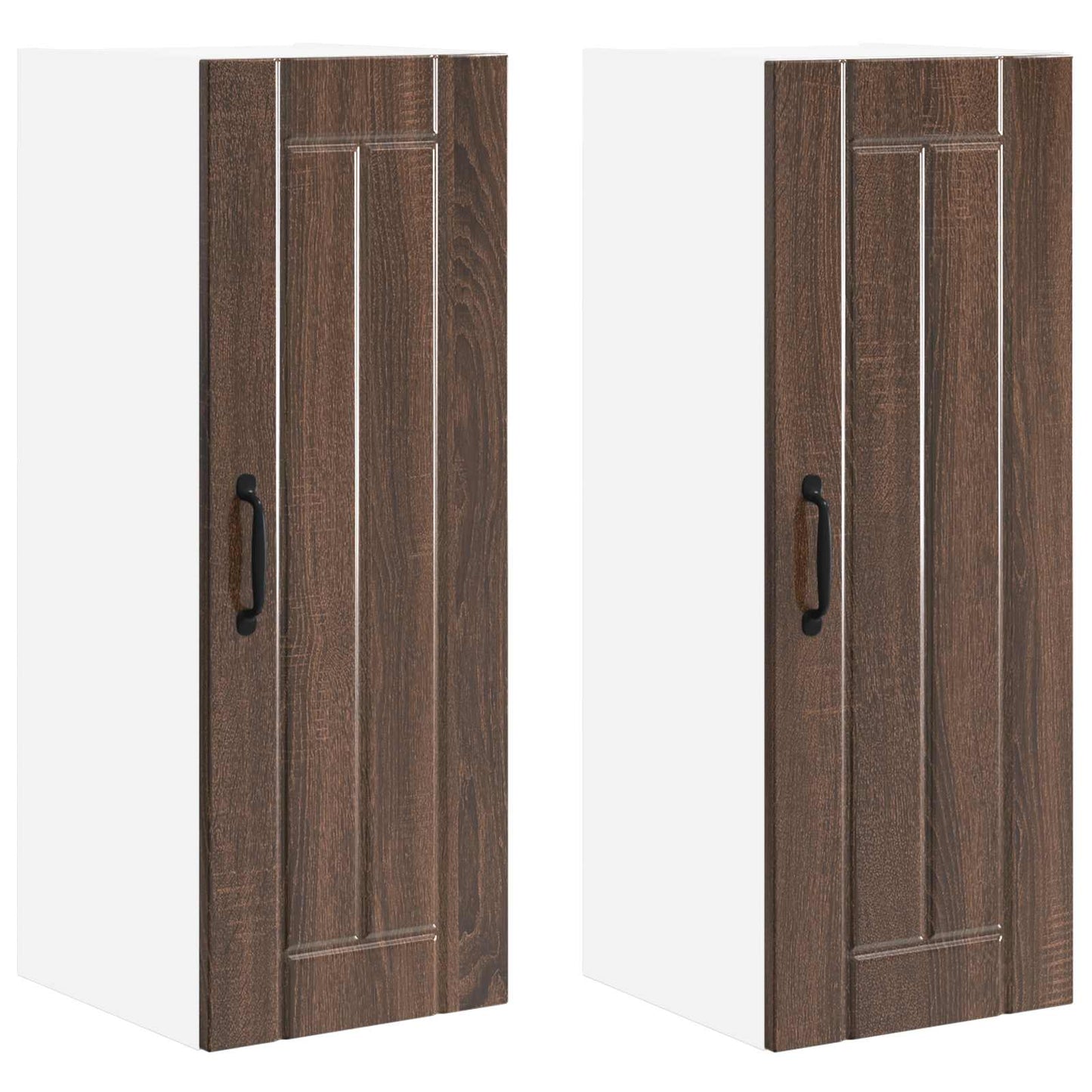 vidaXL Meuble de cuisine 2 pcs marron aspect chêne 30 x 31 x 80 cm