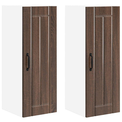 vidaXL Meuble de cuisine 2 pcs marron aspect chêne 30 x 31 x 80 cm