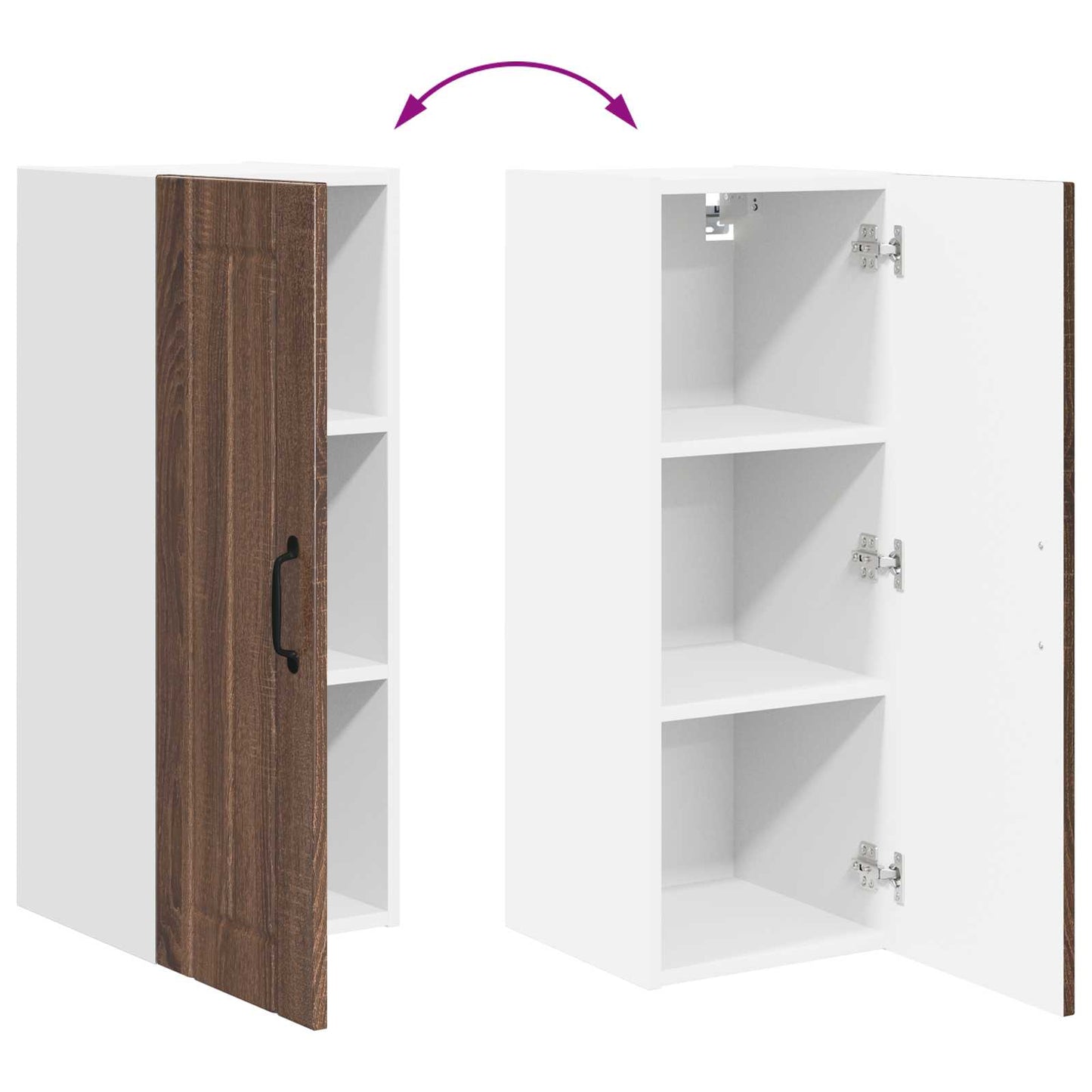 vidaXL Meuble de cuisine 2 pcs marron aspect chêne 30 x 31 x 80 cm