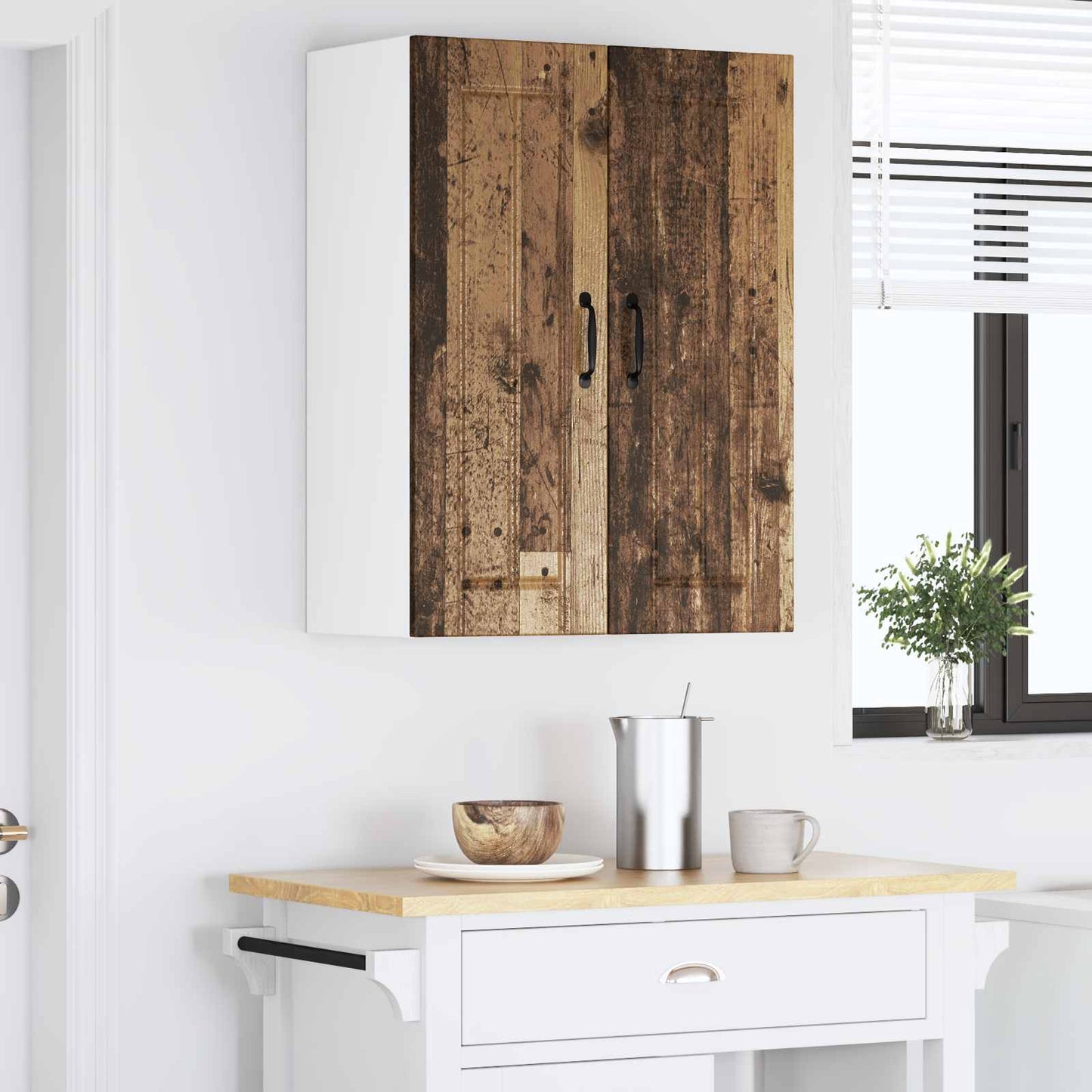 vidaXL Küchenschrank 2 pcs Altholz 30 x 31 x 80 cm Holzwerkstoff