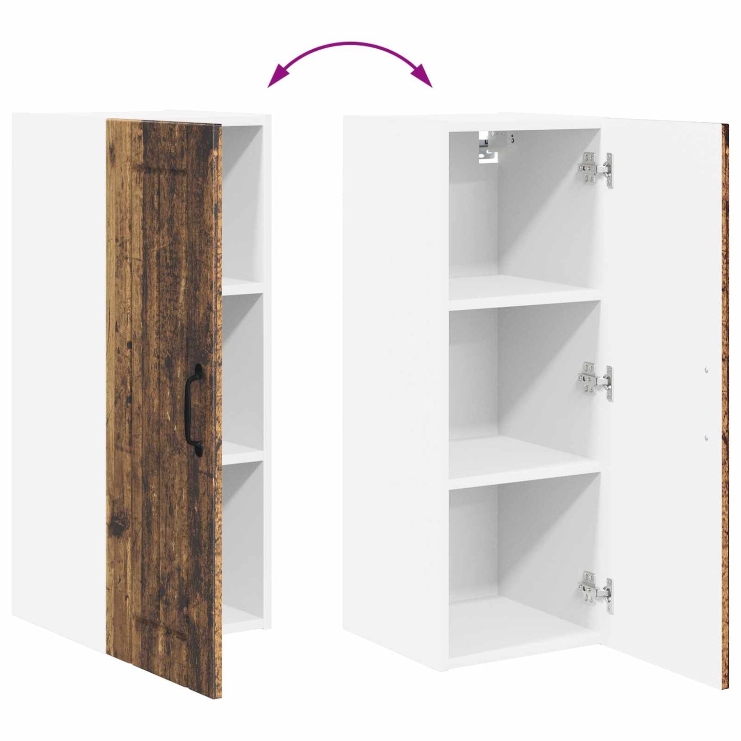 vidaXL Küchenschrank 2 pcs Altholz 30 x 31 x 80 cm Holzwerkstoff