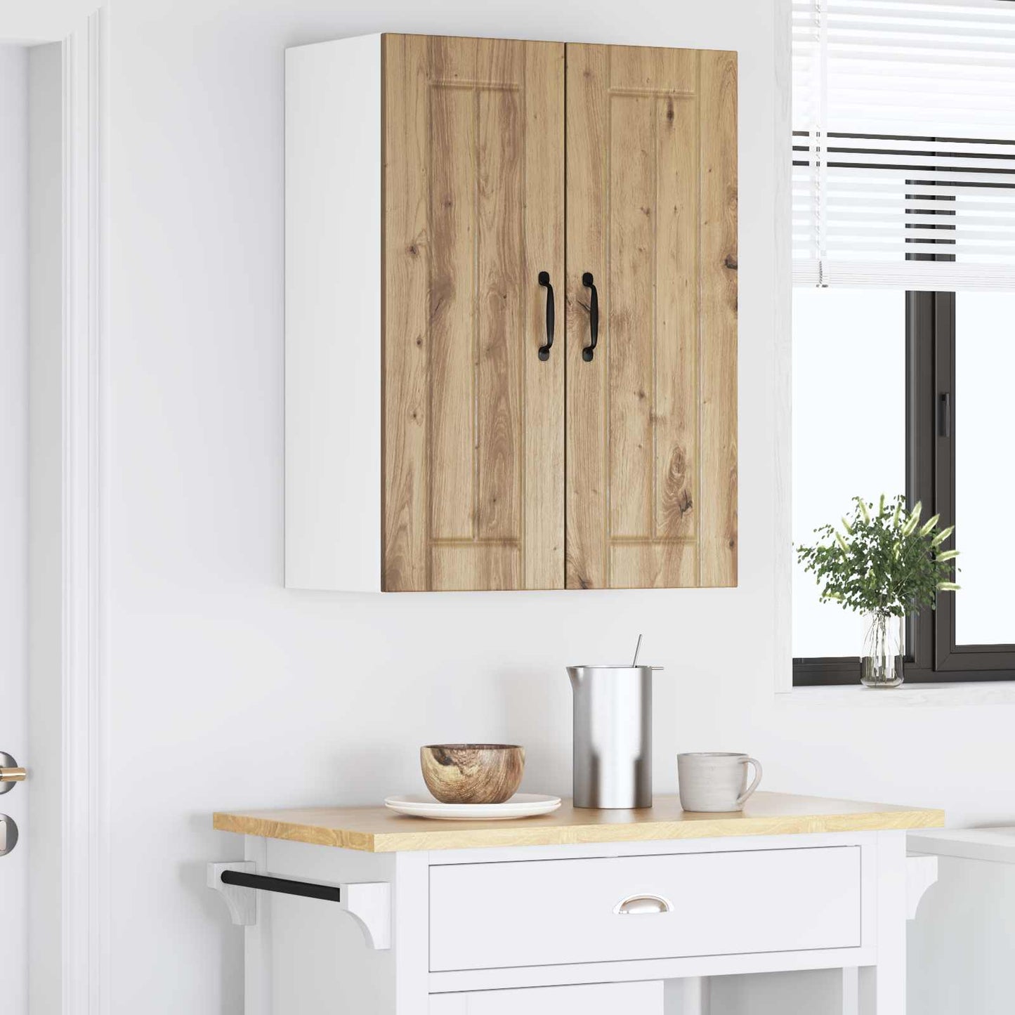 vidaXL Meuble haut de cuisine 2 pcs Chêne artisan 30 x 31 x 80 cm Bois d'ingénierie