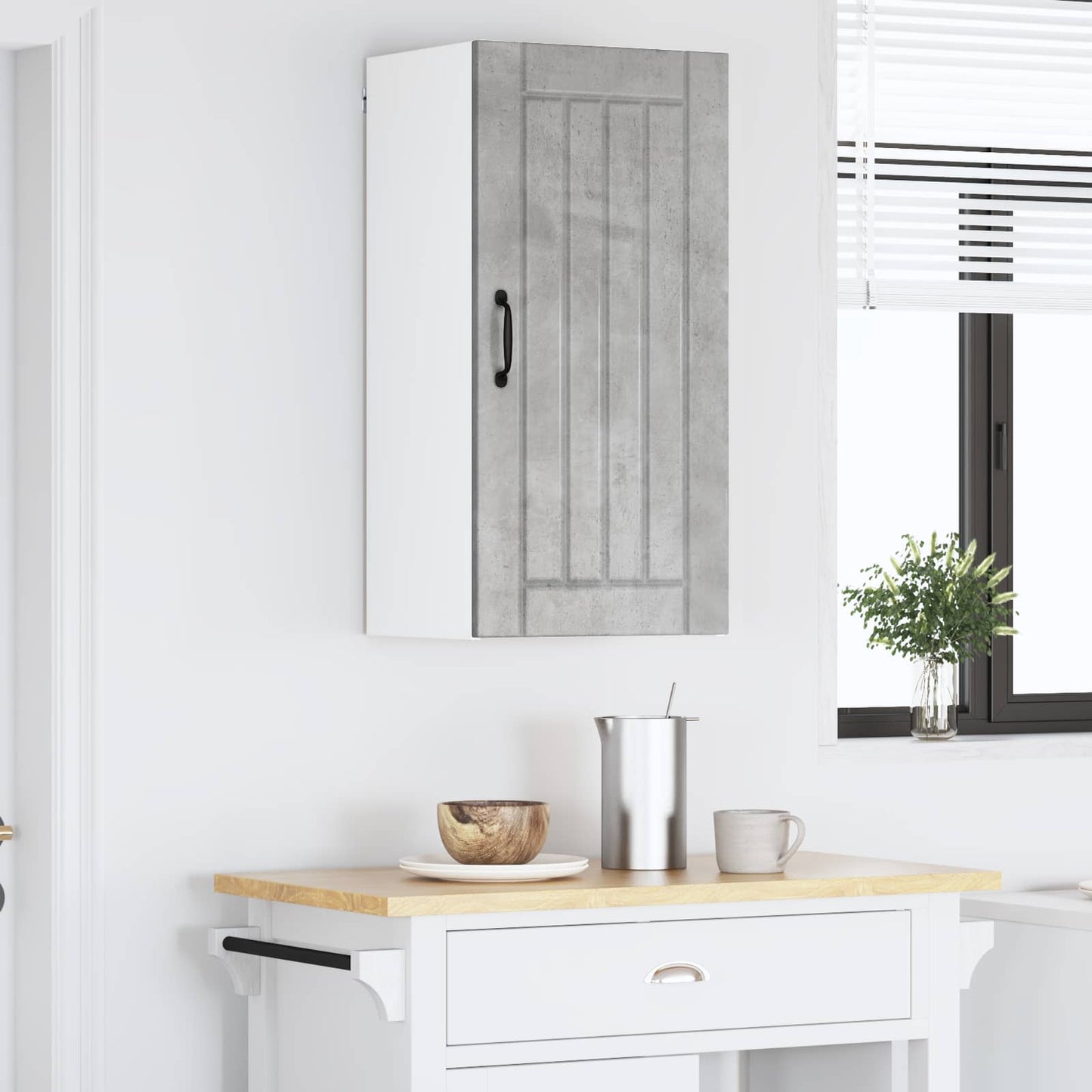 vidaXL Meuble haut de cuisine gris béton 40 x 31 x 80 cm, bois d'ingénierie