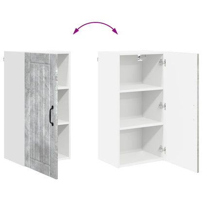 vidaXL Meuble haut de cuisine gris béton 40 x 31 x 80 cm, bois d'ingénierie