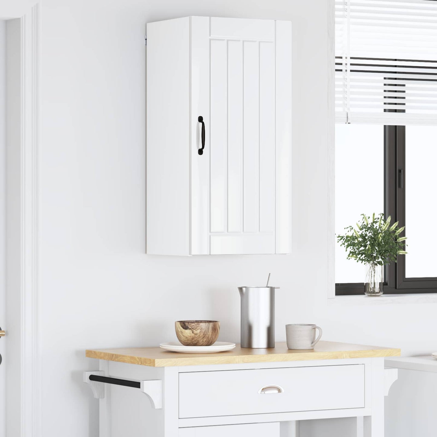 vidaXL Meuble Haut Cuisine Blanc Brillant 40 x 31 x 80 cm Bois d'ingénierie