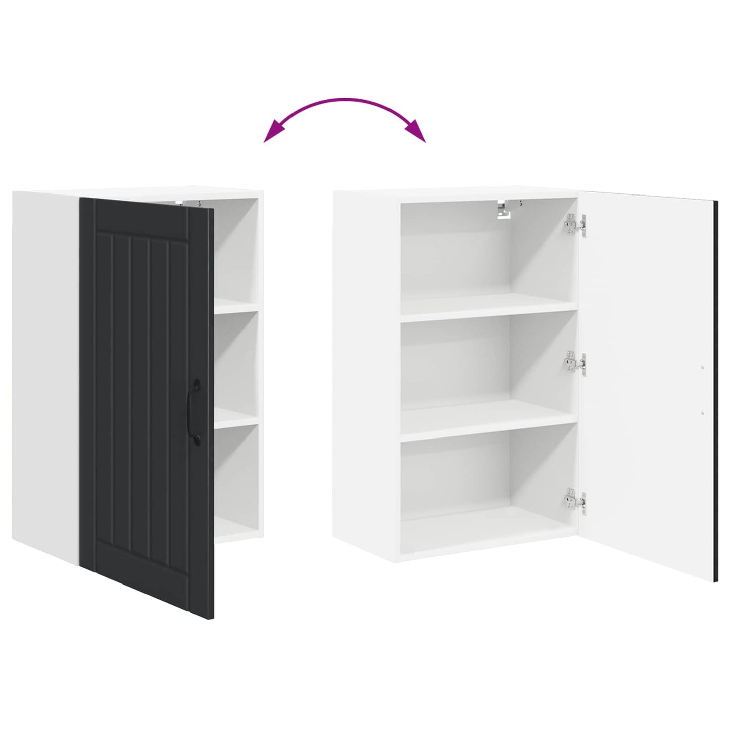 vidaXL Meuble de cuisine noir 50 x 31 x 80 cm en bois d'ingénierie