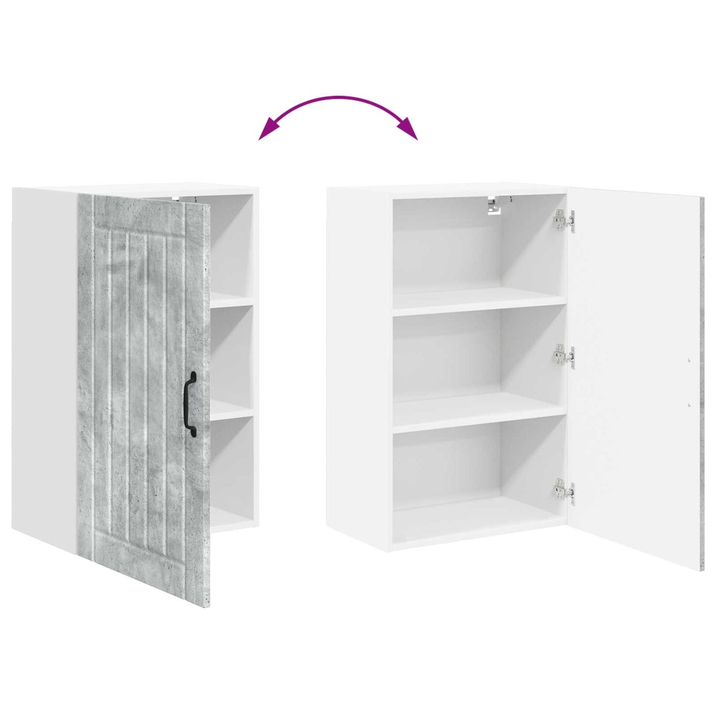 vidaXL Meuble de cuisine gris béton 50 x 31 x 80 cm, en bois d'ingénierie