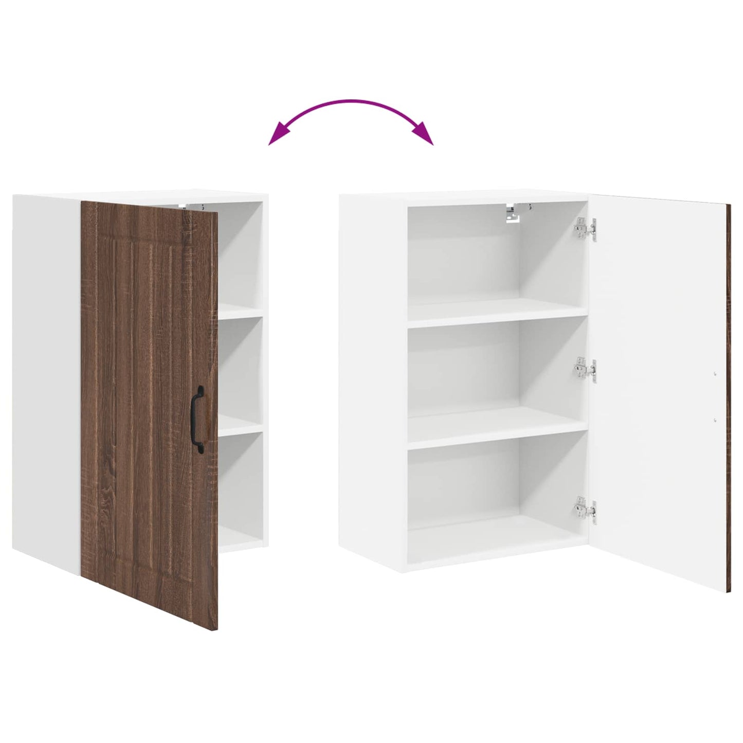 vidaXL Küchenschrank Braun Eichen-Optik 50 x 31 x 80 cm Holzwerkstoff