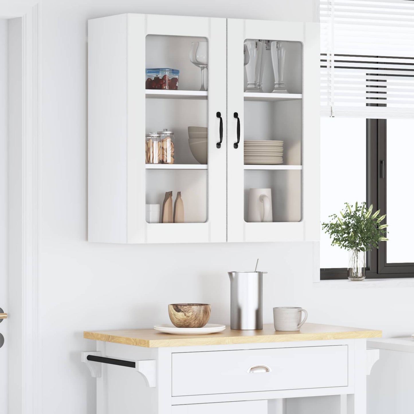 vidaXL Küchenschrank Hochglanz Weiß 80 x 31 x 80 cm Holzwerkstoff