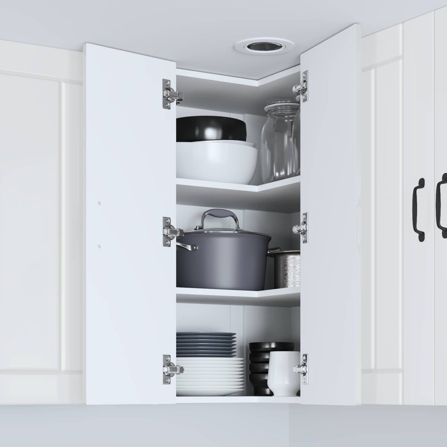 vidaXL Küchenschrank Hochglanz Weiß 57 x 57 x 80 cm Holzwerkstoff