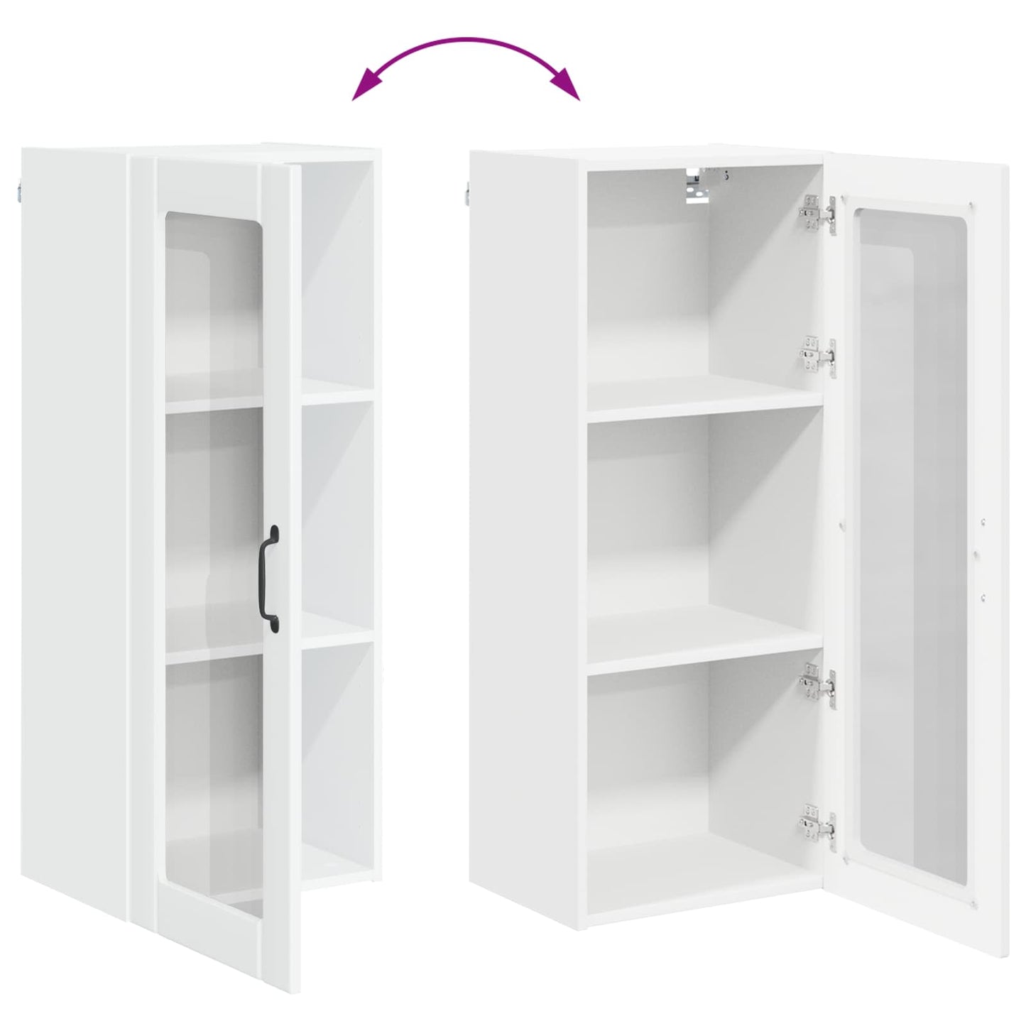vidaXL Küchenschrank Hochglanz Weiß 40 x 31 x 100 cm Holzwerkstoff