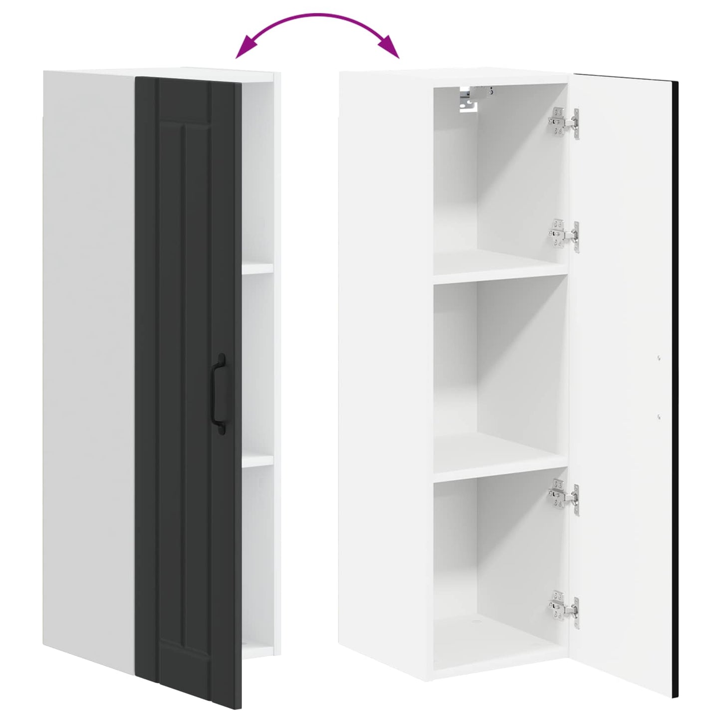 vidaXL Küchenschrank Schwarz 30 x 31 x 100 cm Holzwerkstoff