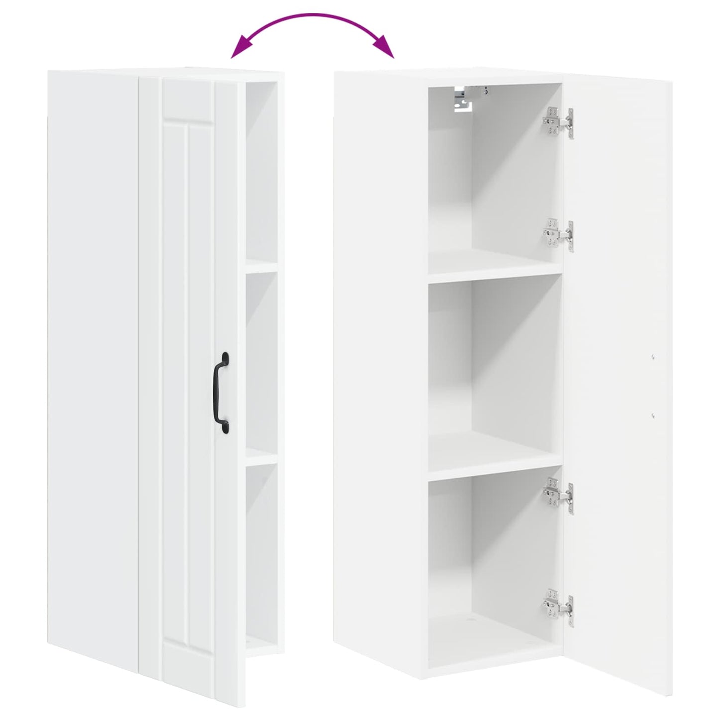vidaXL Küchenschrank Hochglanz Weiß 30 x 31 x 100 cm Holzwerkstoff