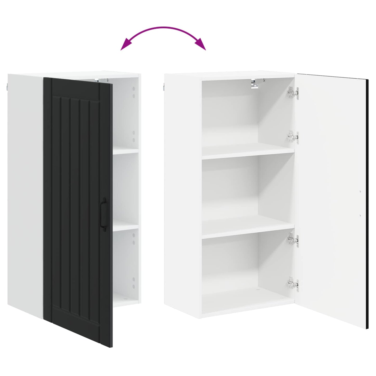 vidaXL Küchenschrank Schwarz 50 x 31 x 100 cm Holzwerkstoff