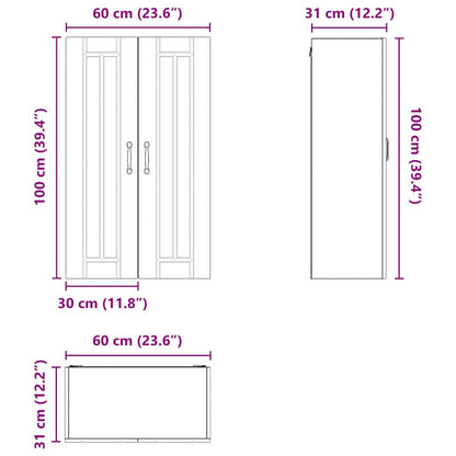 vidaXL Küchenschrank Weiß 60 x 31 x 100 cm Holzwerkstoff