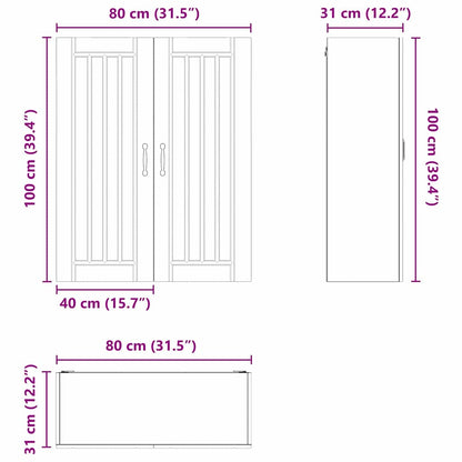 vidaXL Küchenschrank Weiß 80 x 31 x 100 cm Holzwerkstoff