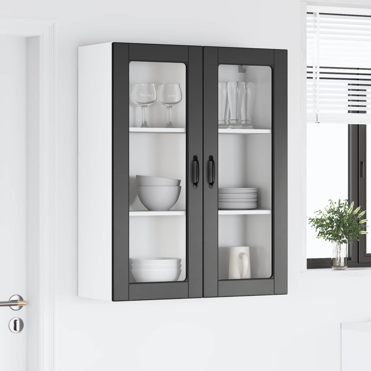 Küchenwandschrank Schwarz 80 x 31 x 100 cm Holzwerkstoff