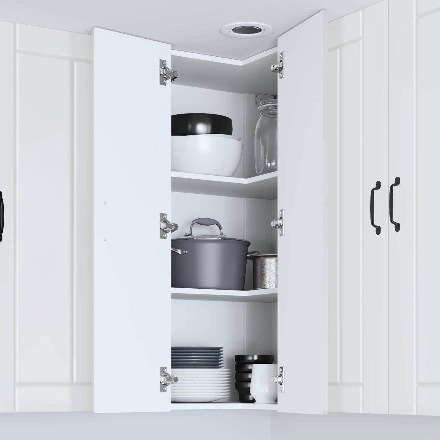 vidaXL Küchenschrank Hochglanz Weiß 57 x 57 x 100 cm Holzwerkstoff