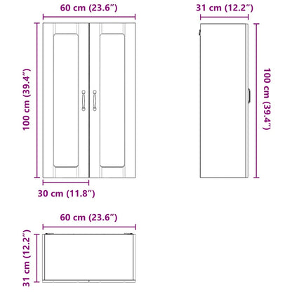 vidaXL Küchenwandschrank Beton Grau 60 x 31 x 100 cm Holzwerkstoff
