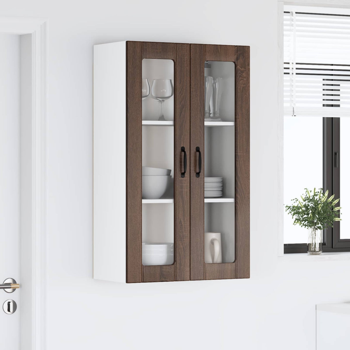 vidaXL Küchenwandschrank mit Tür Braun Eichen-Optik 60 x 31 x 100 cm