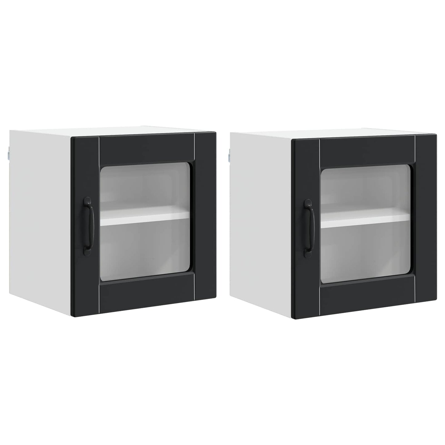 vidaXL Küchenschrank 2 pcs Schwarz 40 x 31 x 40 cm Holzwerkstoff